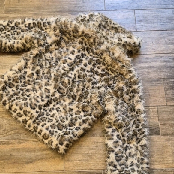 XS-M Cotton On Faux Fur Animal Leopard Print Fully Lined Coat Jacket, NWT - Picture 16 of 16